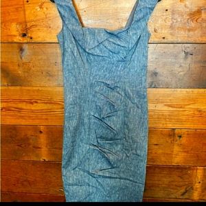 Nicole miller blue ruched dress